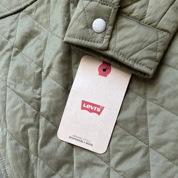 Small Levi's Quilted Green Jacket for womem - Picture 3 of 5